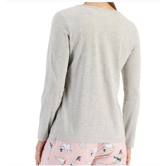 NEW Charter Club Womens Flannel Mix It Pajama Set Sz L Holiday Cat Kitty V-neck - Picture 5 of 16